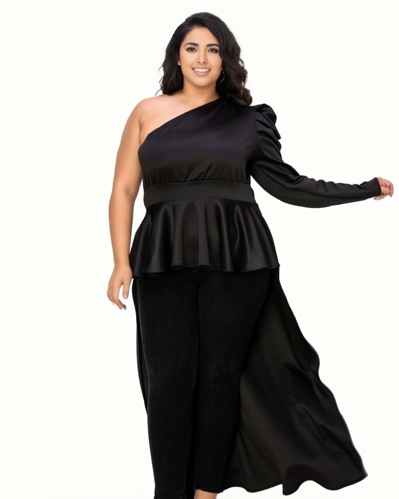One shoulder peplum top clearance